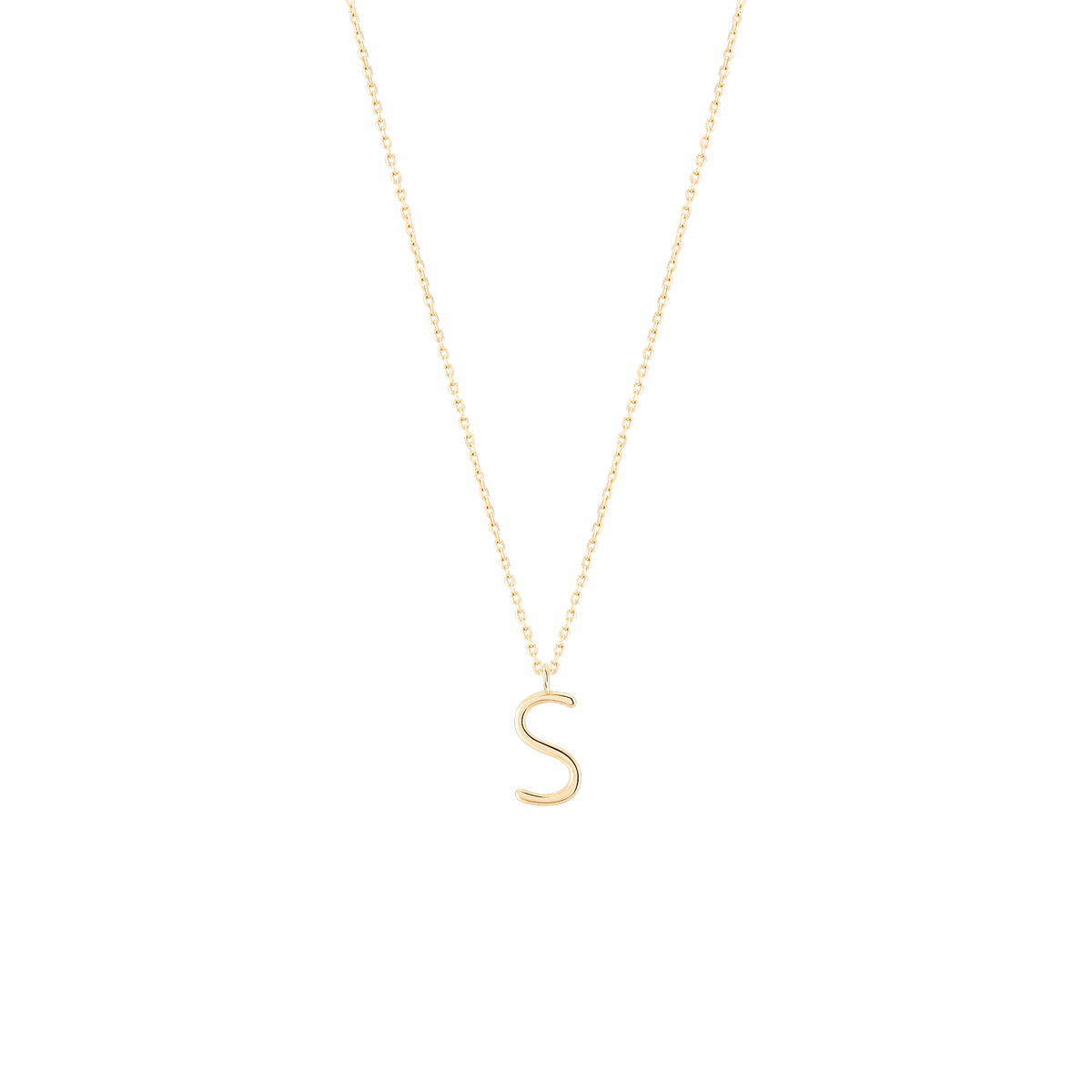 Golden Initial S Necklace – Wonther