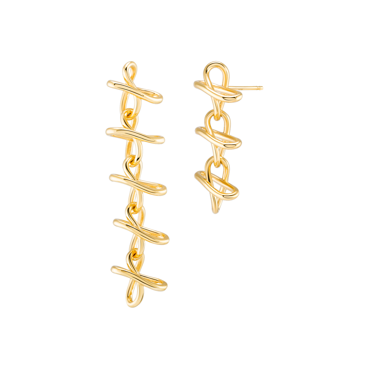 Interlinked Earrings 18K Solid Gold Wonther