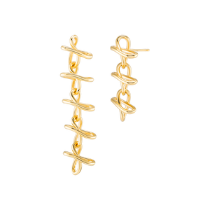 
                  
                    Load image into Gallery viewer, Interlinked Earrings 18K Solid Gold
                  
                