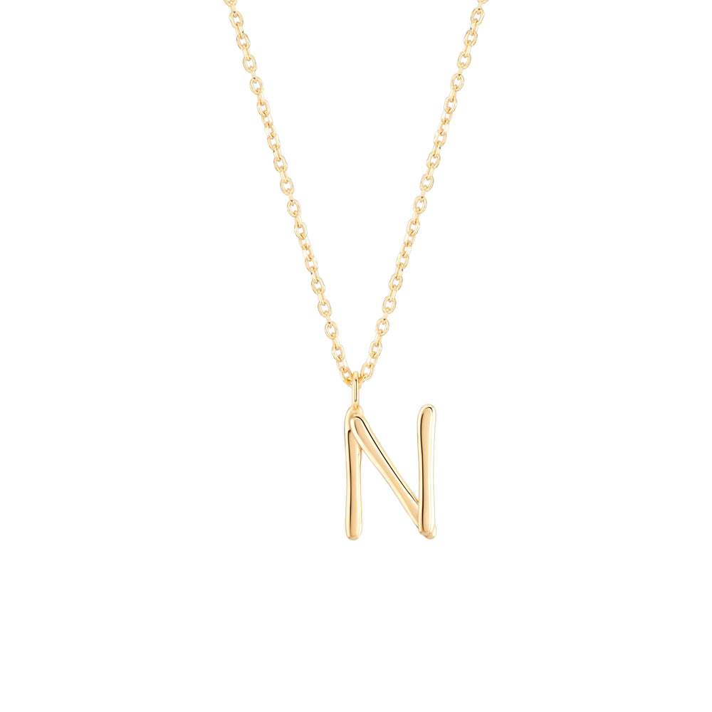 Letter Necklace Gold N