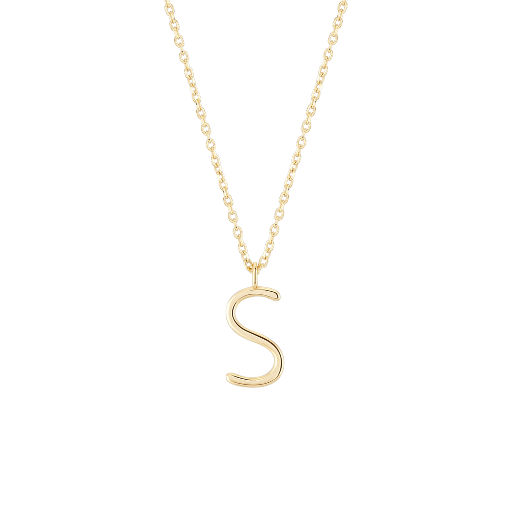 Initial S Necklace Colar Wonther 