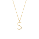 Initial S Necklace Colar Wonther 