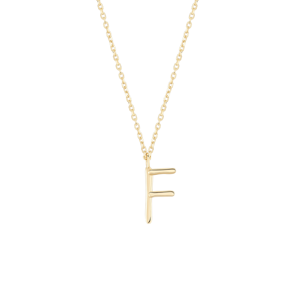 Initial F Necklace Colar Wonther 