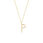 Initial P Necklace Colar Wonther 