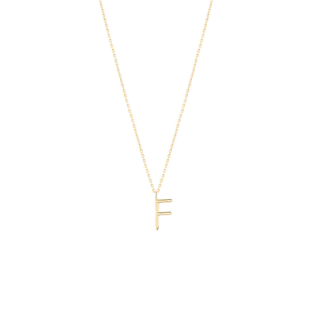 Golden Initial F Necklace
