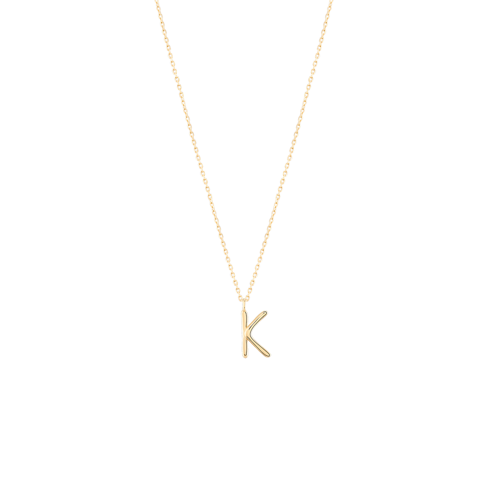 Golden Initial K Necklace
