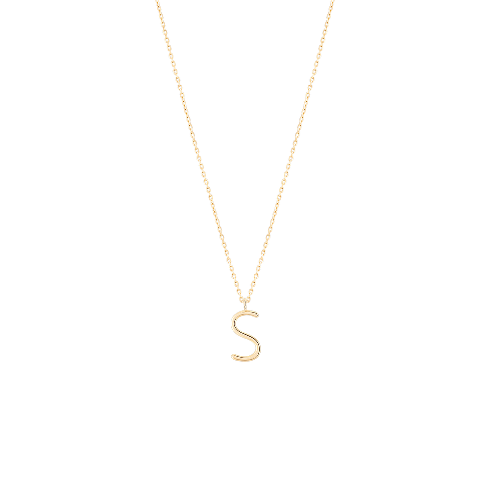 Golden Initial S Necklace