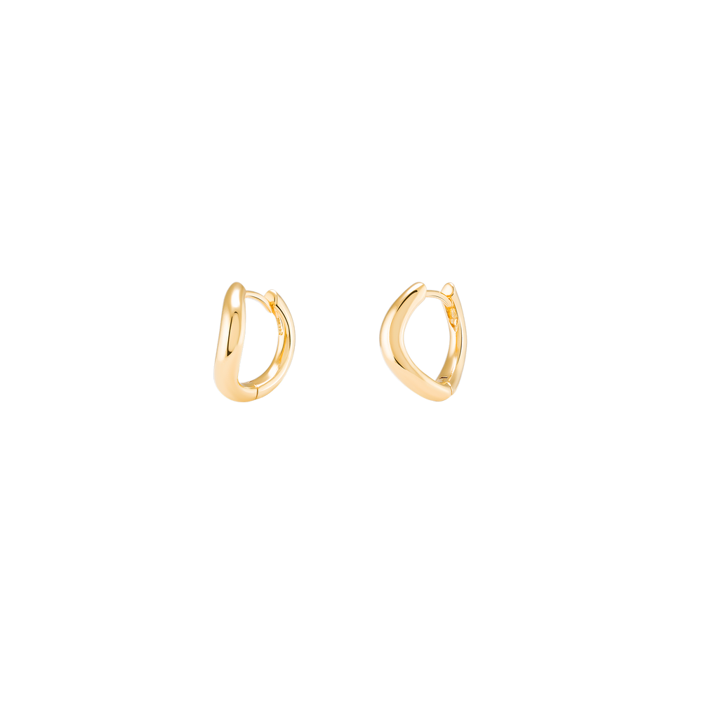 
                  
                    Carregar imagem no visualizador da galeria, Mini Argolas Boomerang em ouro sólido de 18k
                  
                