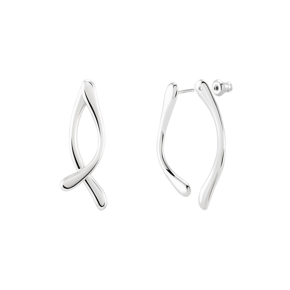 
                  
                    Load image into Gallery viewer, Double Boomerang Earrings Silver
                  
                